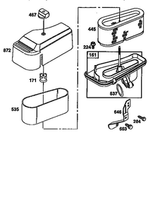 Air Cleaner Assembly Diagram and Parts List for 28Q700  Briggs and Stratton Engine